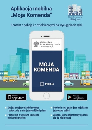 Grafika Moja komenda- Napis i telefon komórkowy