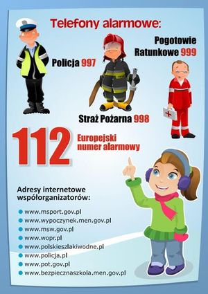 plakat promujący bezpieczne ferie