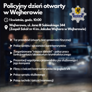 plakat zapraszający na policyjny dzień otwarty