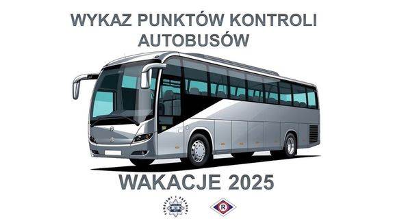Grafika przedstawiająca autobus. Obok napisy