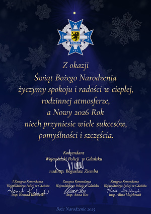 Kartka z życzeniami świątecznymi.