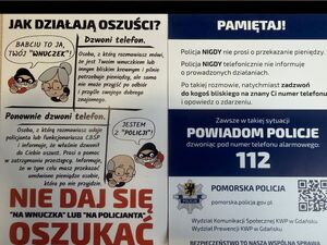 Ulotki przestrzegające przed oszutwami